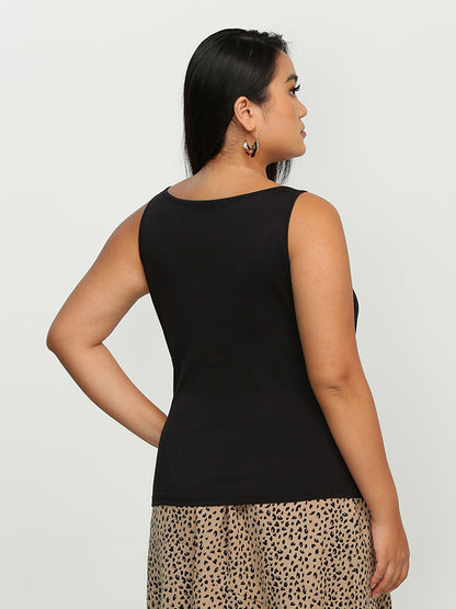 Buckle Shoulder Sleeveless Crop Top