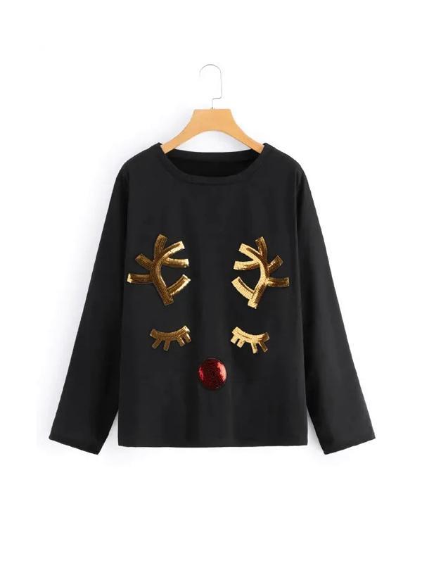 Christmas Elk Printed T-shirt