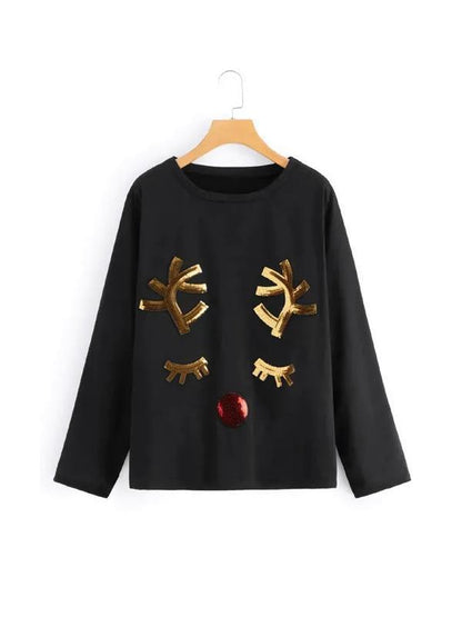 Christmas Elk Printed T-shirt