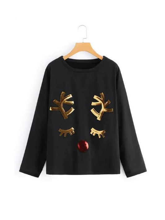 Christmas Elk Printed T-shirt