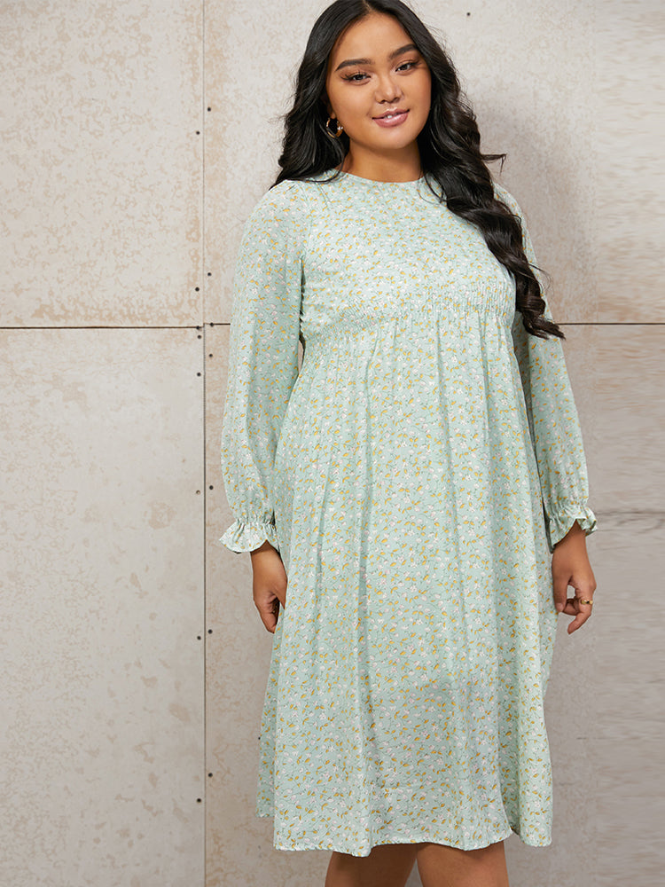 Ditsy Floral Elastic Waist Dress