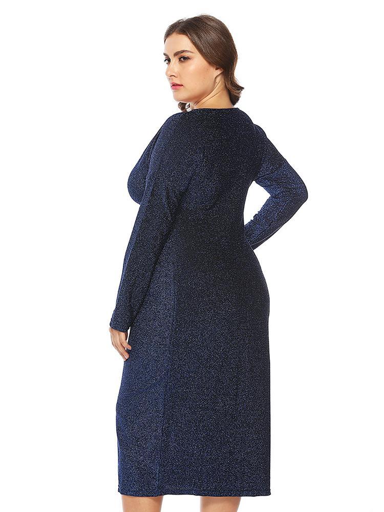 Knot V-neck Split Elegant Dress