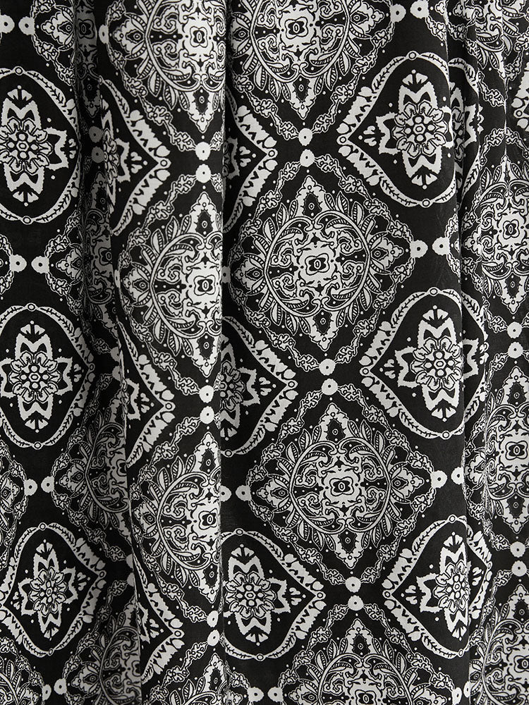 Bandana Lantern Sleeve Pocket Ruffles Surplice Neck Maxi Dress