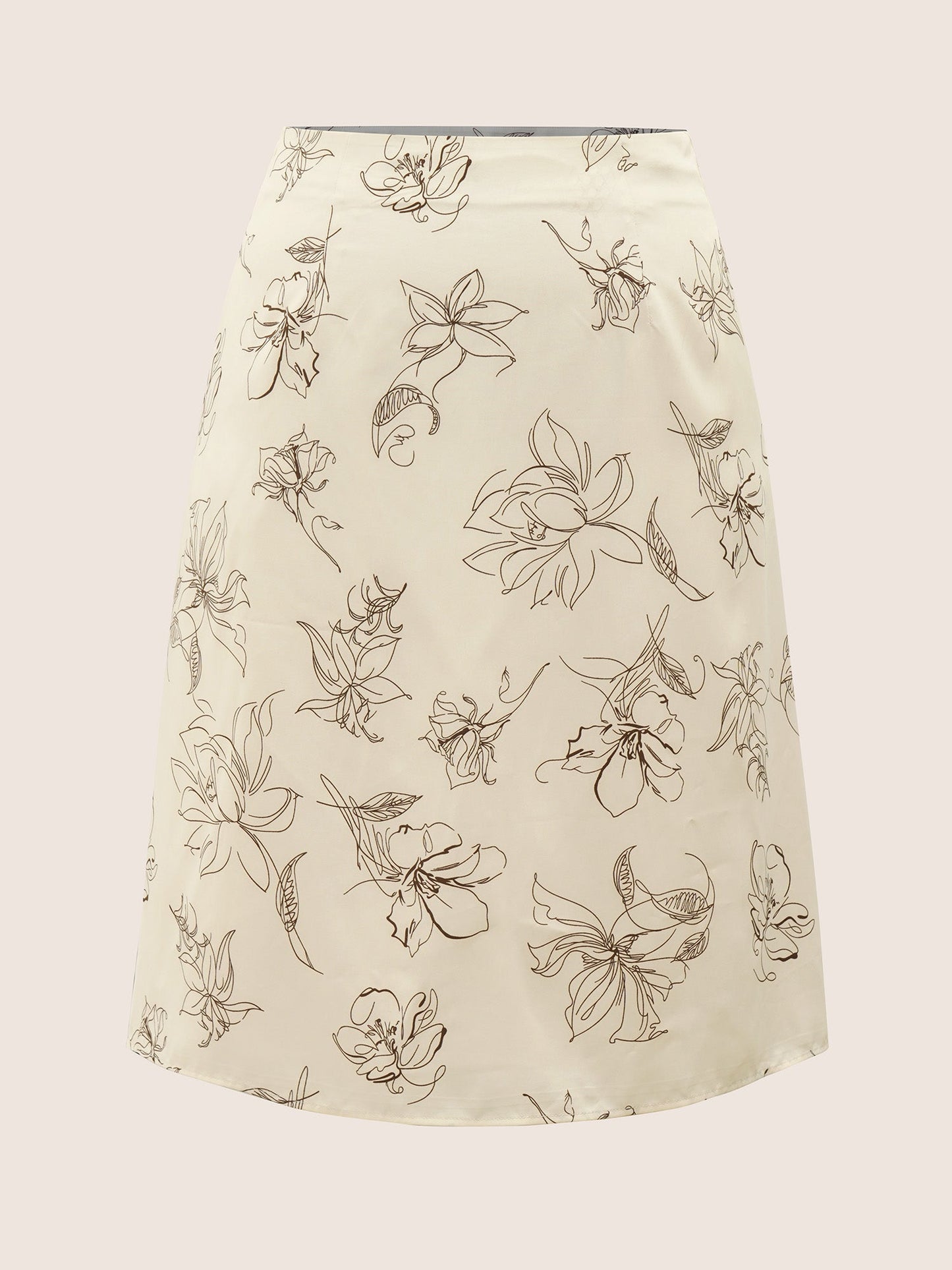 Floral Print Pocket Zipper Fly Skirt
