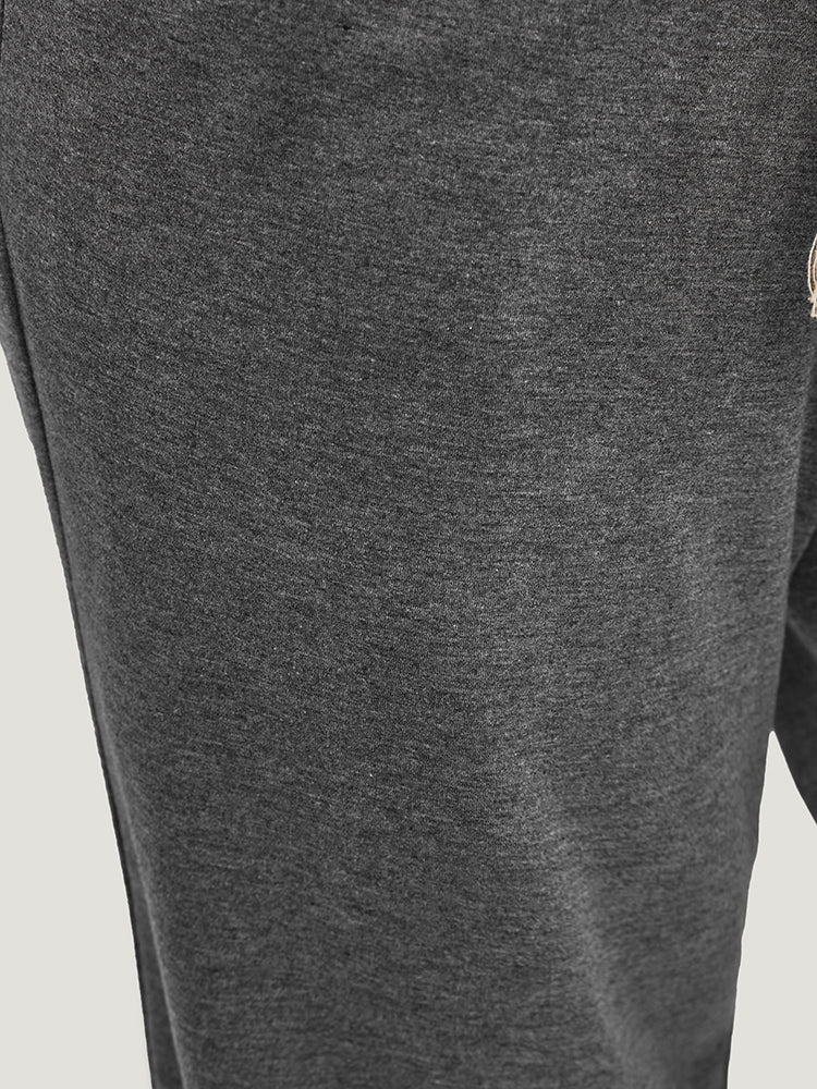 Plain Pocket Tassels Tie Up Paperbag Waist Pants