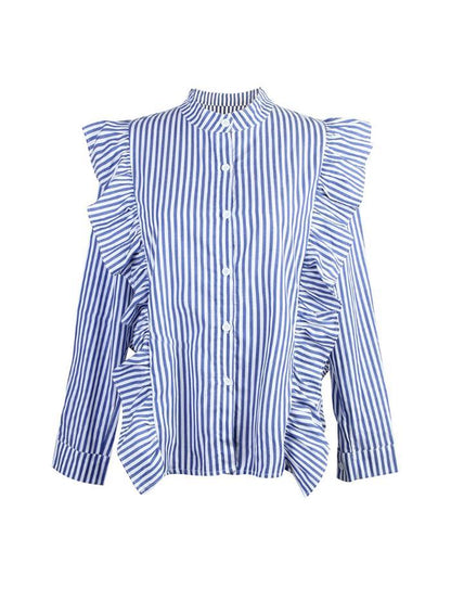 Ruffle Stand Collar Blouse