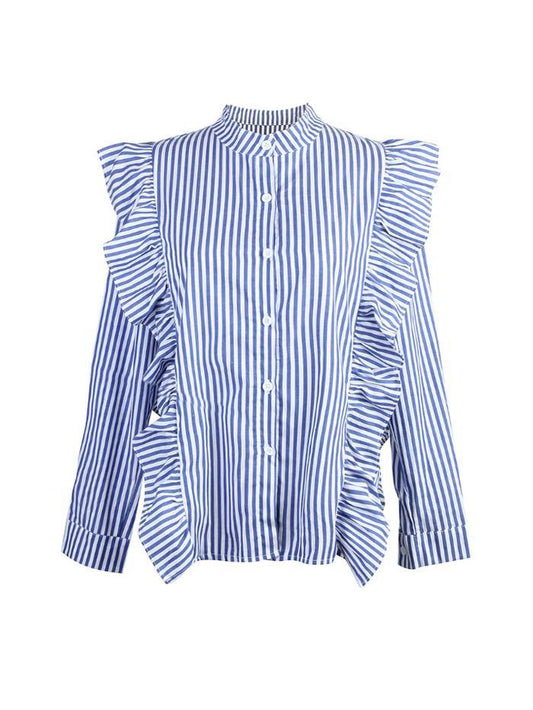 Ruffle Stand Collar Blouse
