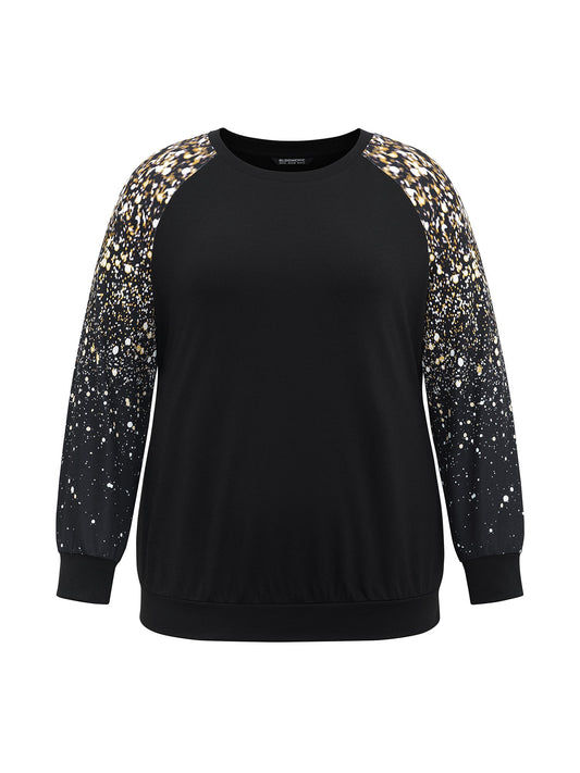 Ombre Boho Print Raglan Sleeve T-shirt