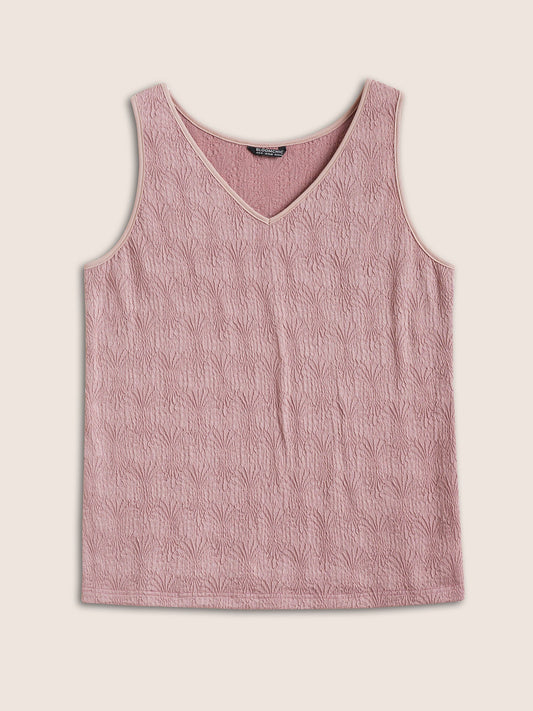 Solid Textured Jacquard Tank Top