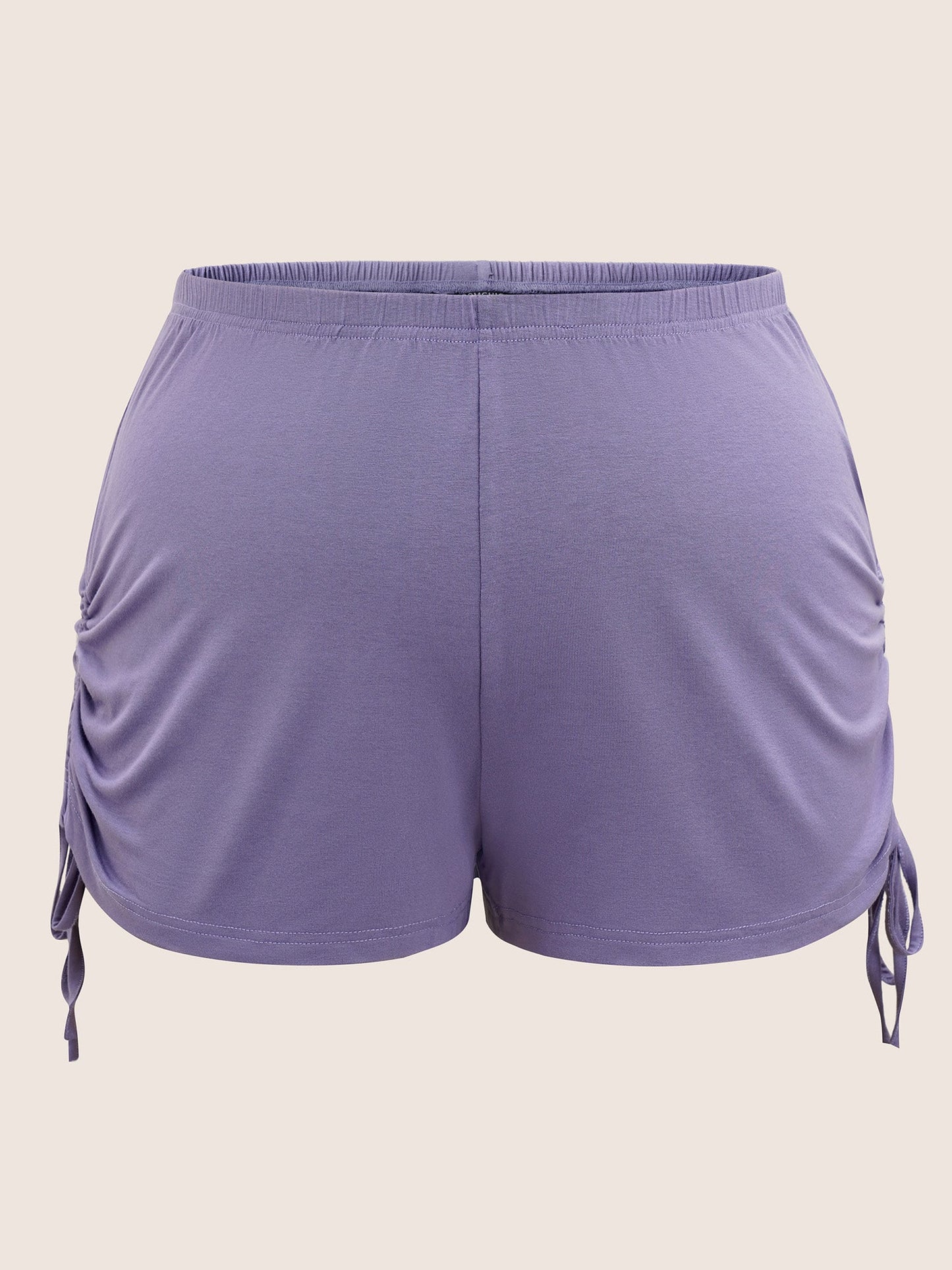 Plain Elastic Waist Drawstring Sleep Bottoms