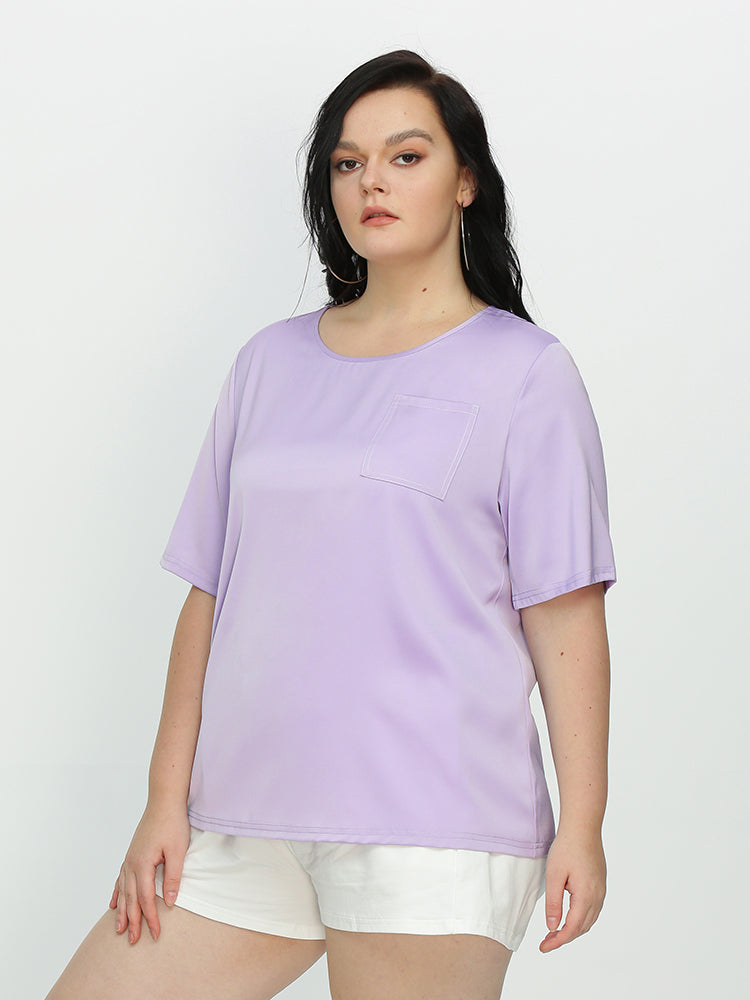 Short Sleeve Pocket Blouse