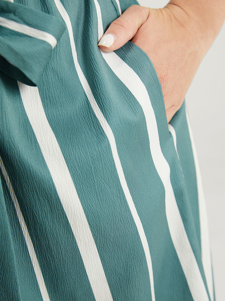 Striped Patchwork Belt Pocket Cami Romper