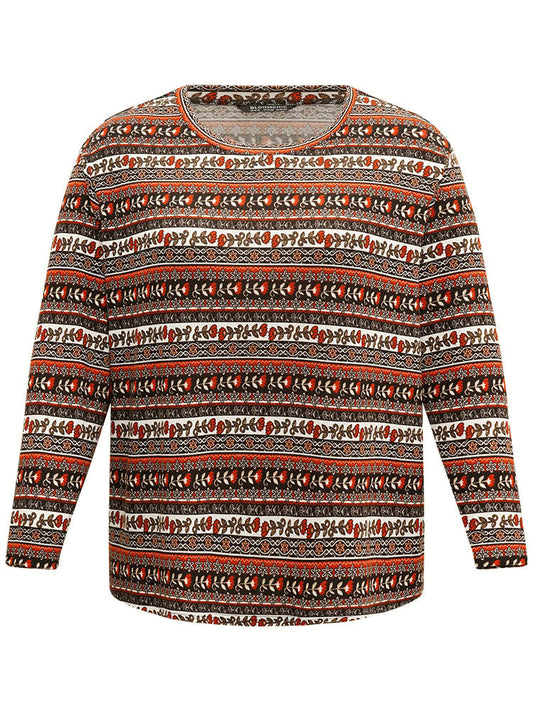 Halloween Bohemian Print Crew Neck Sleep Top