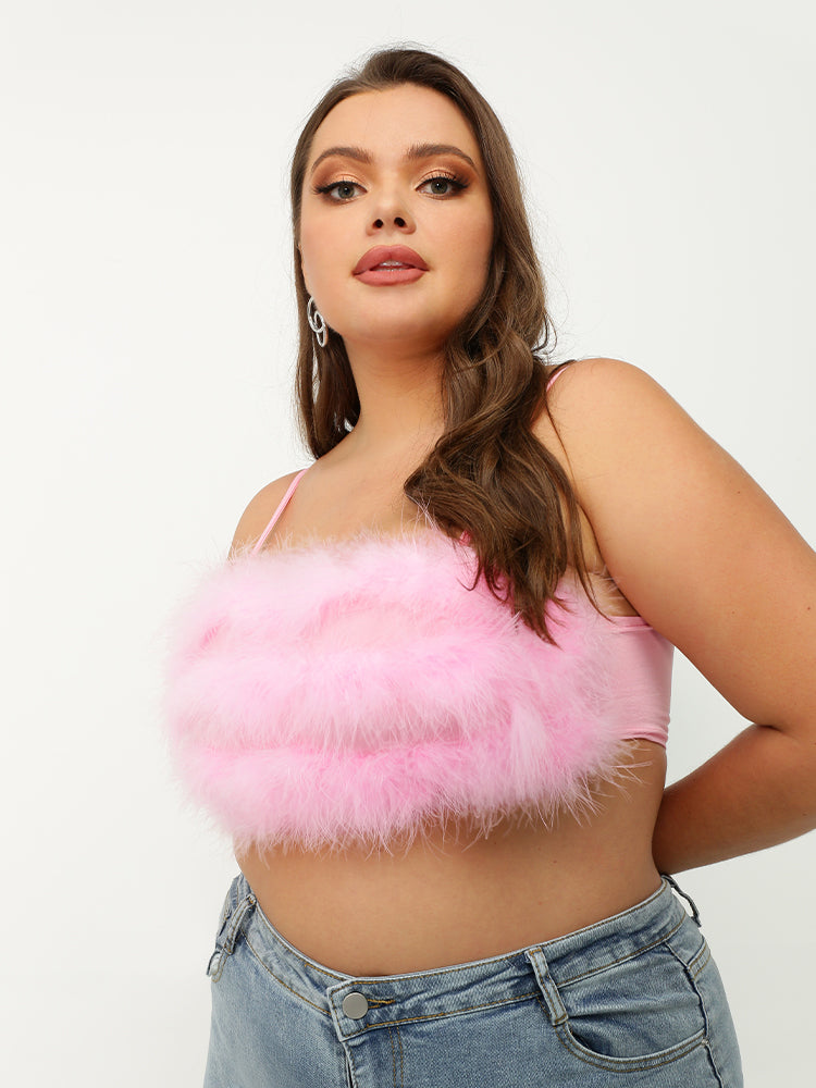 Fluffy Sexy Cami Crop Top
