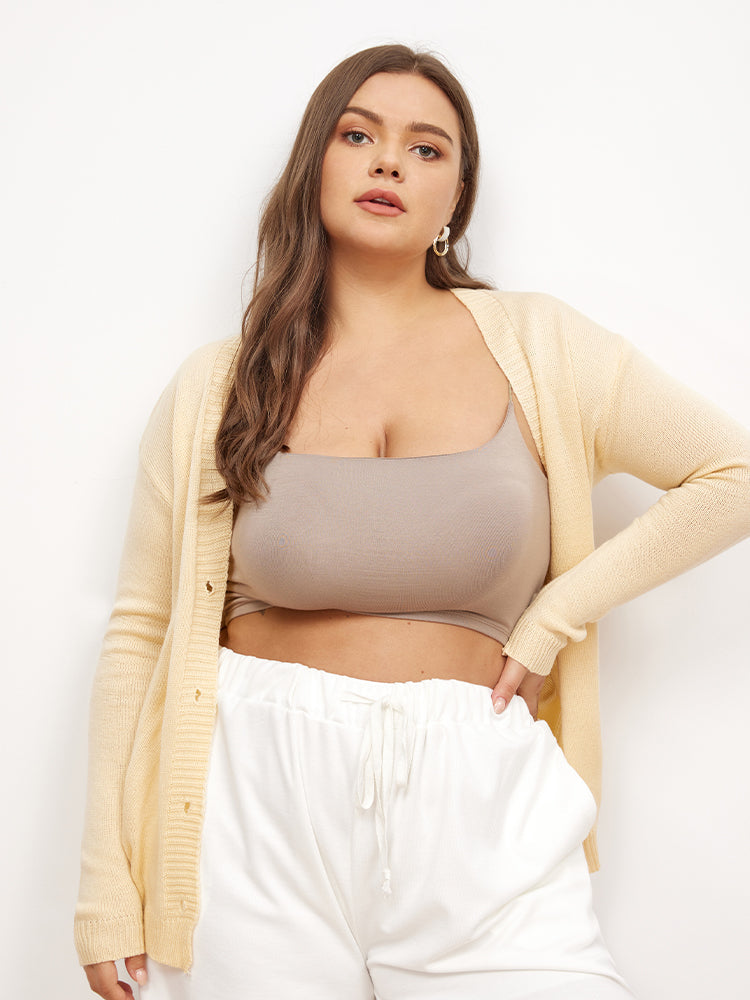 Solid Button Through Cardigan