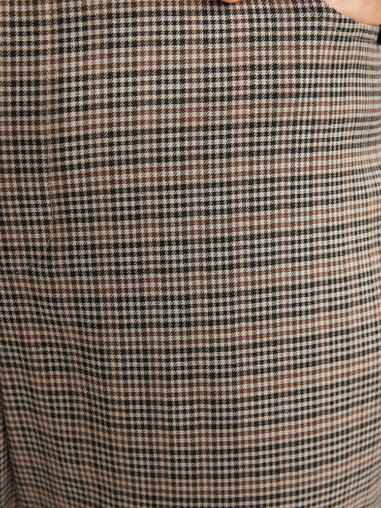 Gingham Contrast Pocket High Rise Pants