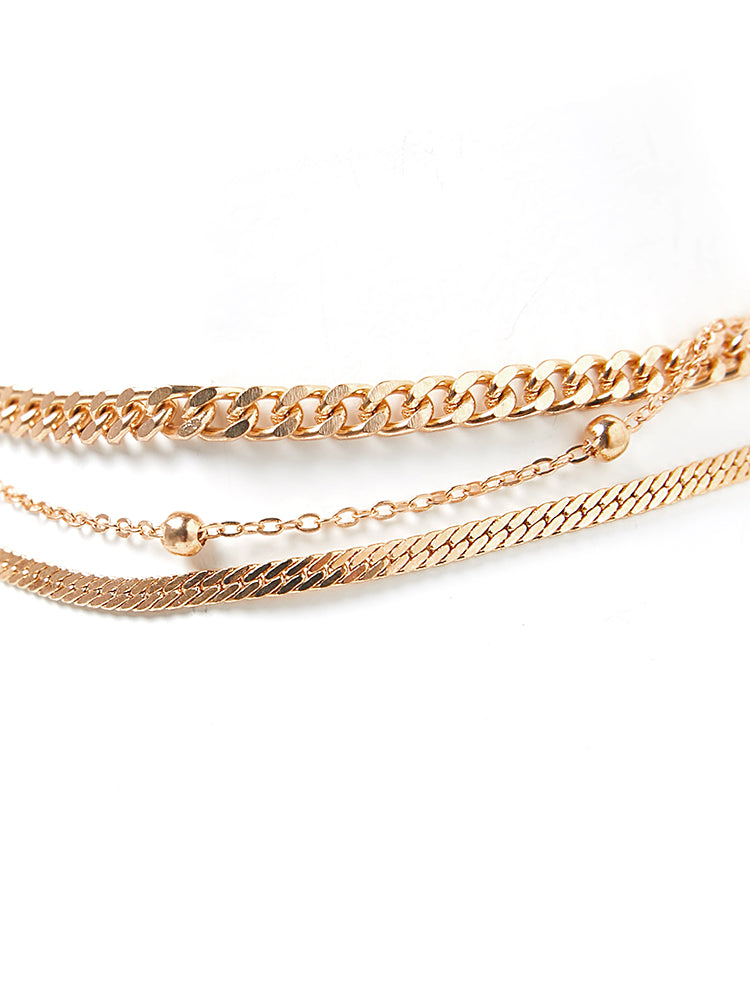 3 Pcs Multi-Layer Chain Link Bracelets
