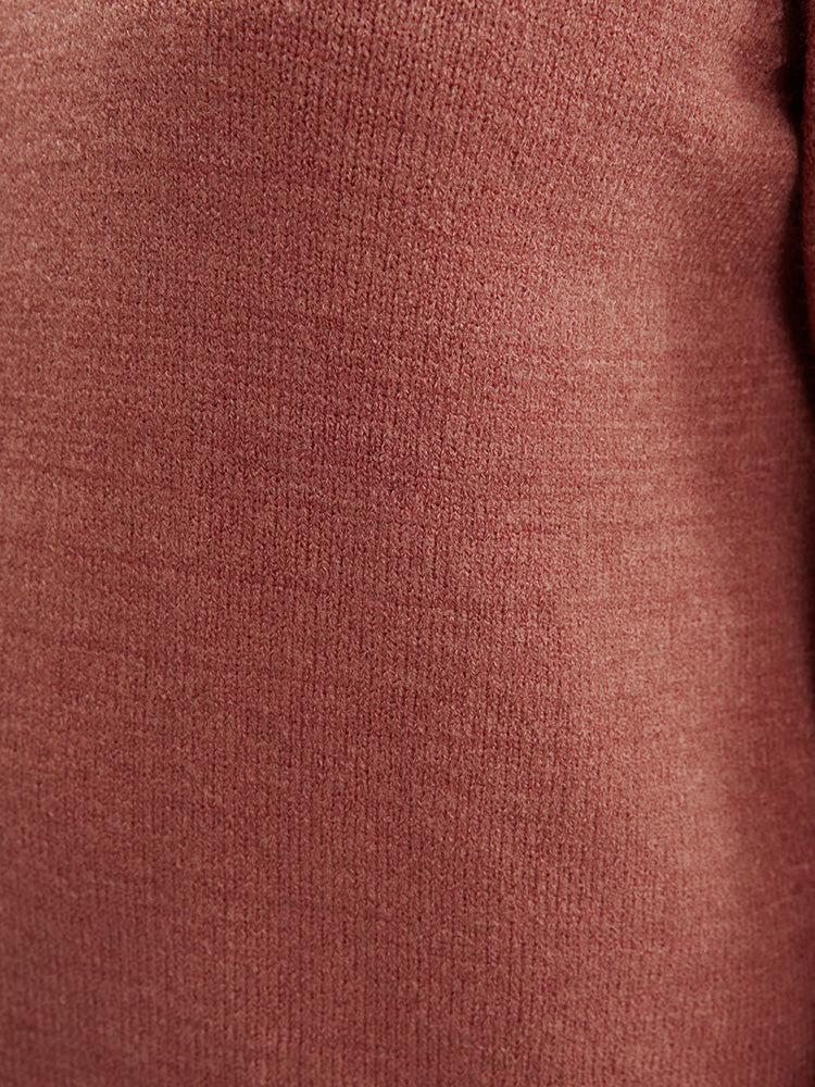 Solid Super Soft Plush Knit Button Detail Asymmetrical Knit Top