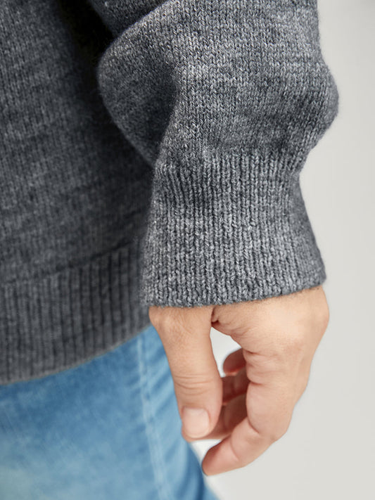 Solid Pointelle Knit Foldover Off Shoulder Knit Top