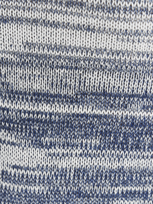 Ombre Contrast Mixed Yarn Knit Split Hem Knit Top