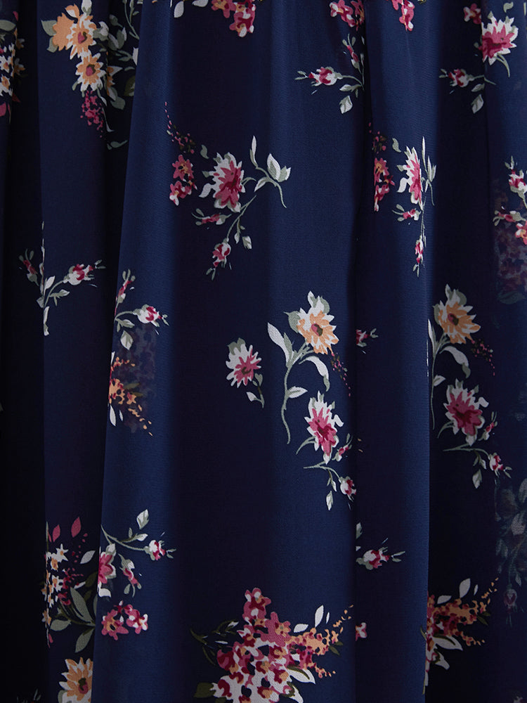 Chiffon Shirred Back Cami Floral Dress