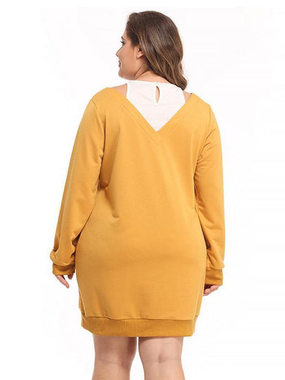 Patchwork Mid Length Sweatshirts