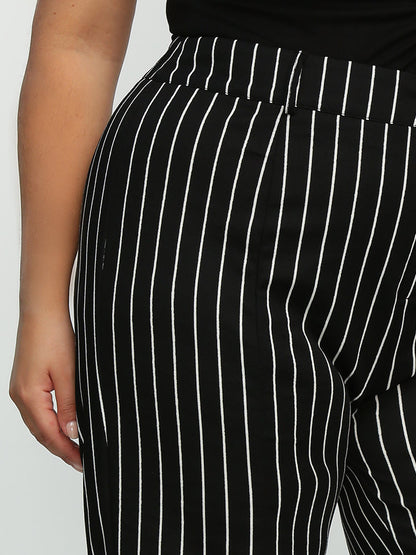 Split Hem Striped Pants