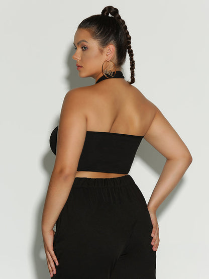 Ruched Knot Front Crop Top