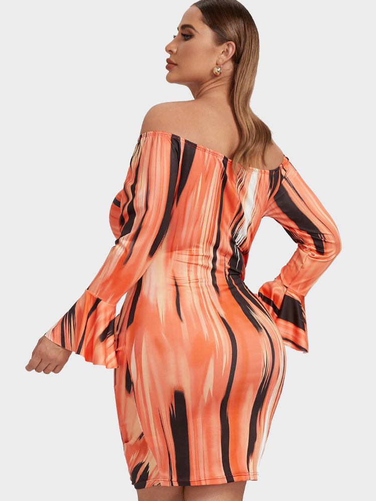 Fire Ruched Off Shoulder Bodycon Dress