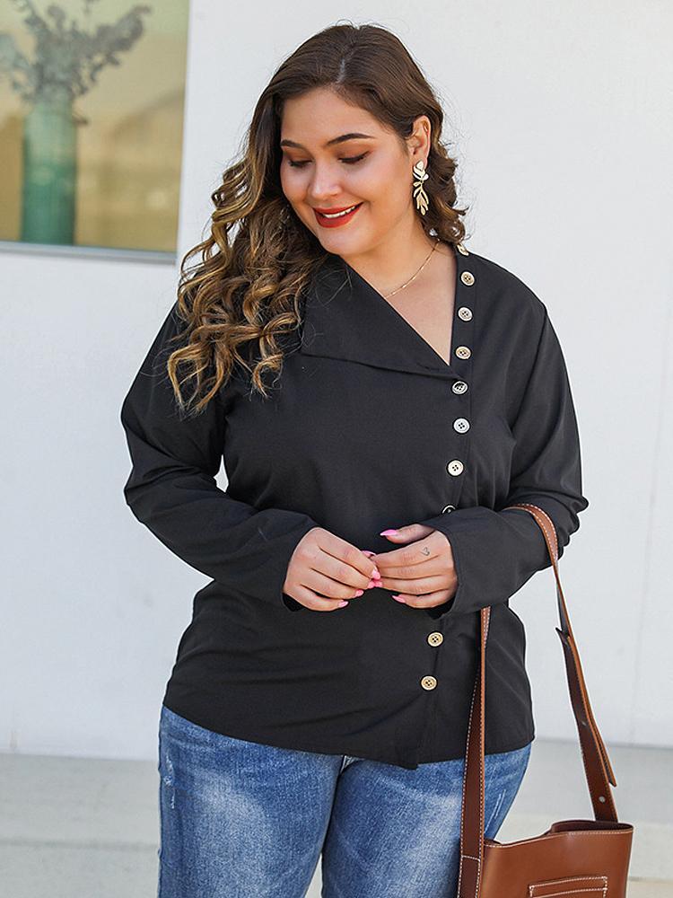 Single-breasted Lapel Chiffon Shirt