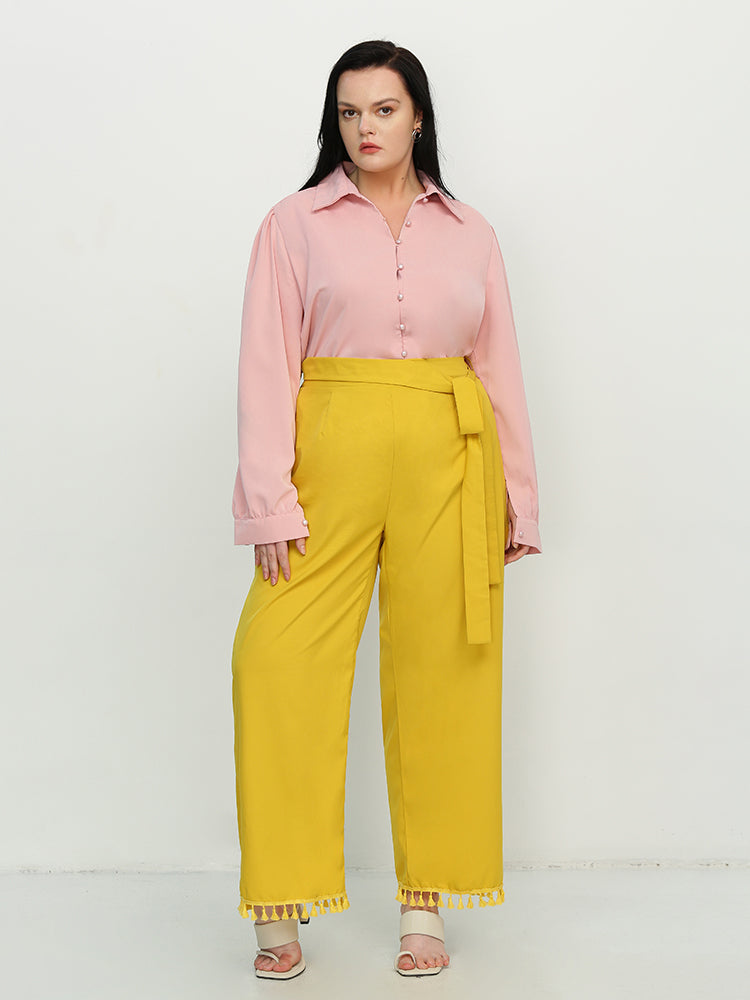 Lapel Collar Button Blouse