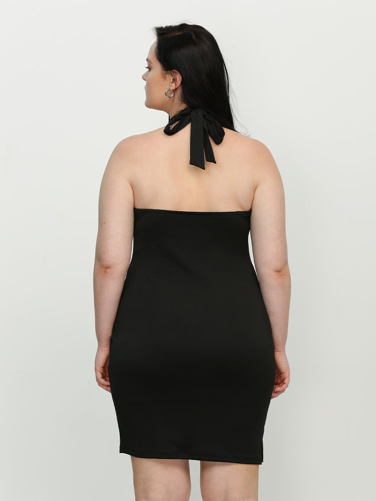 Halter Neck Keyhole Dress