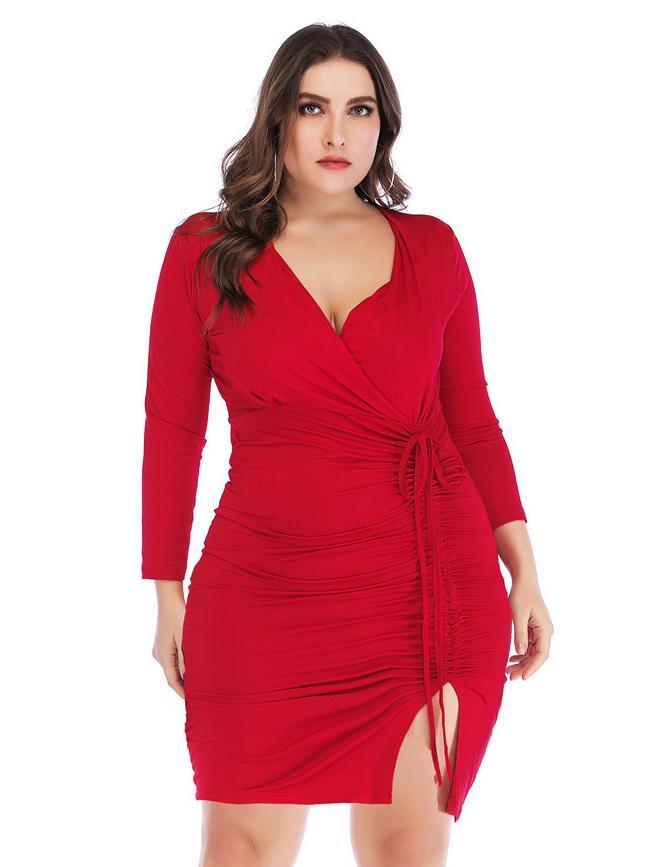 Wrap Ruched Slim Fit Dress
