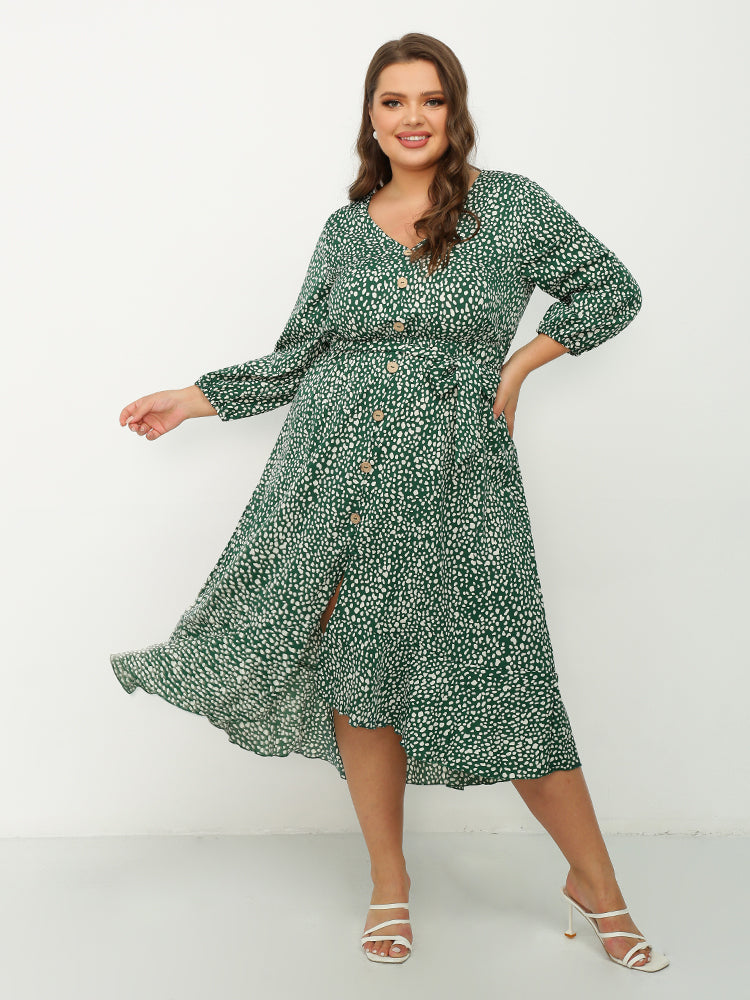 Polka Dot Button Through Dress