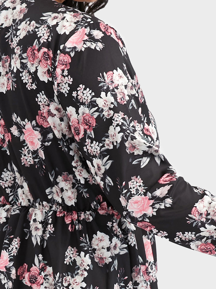 Floral Printing Wrap Dress