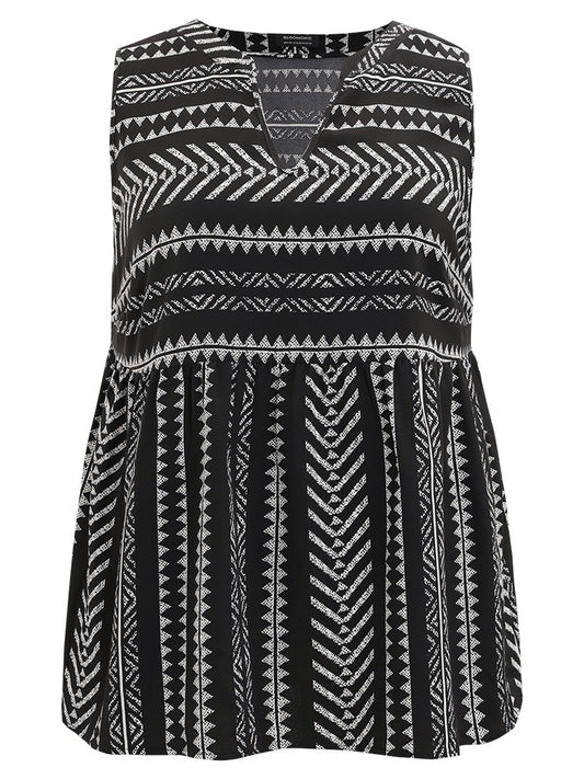 Bandana Print Notched Elastic Waist Tank Top