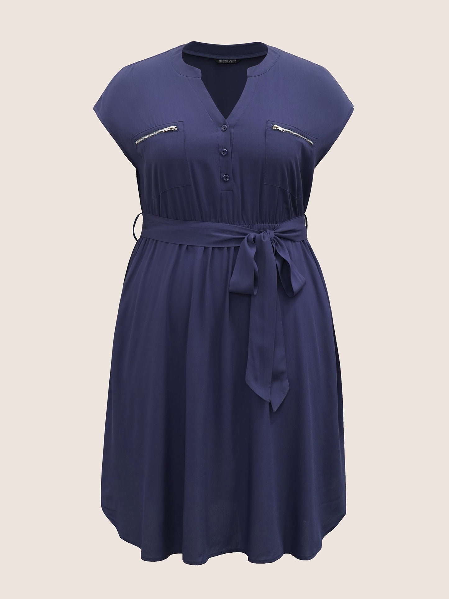 Supersoft Essentials Solid Belted Zipper Dress