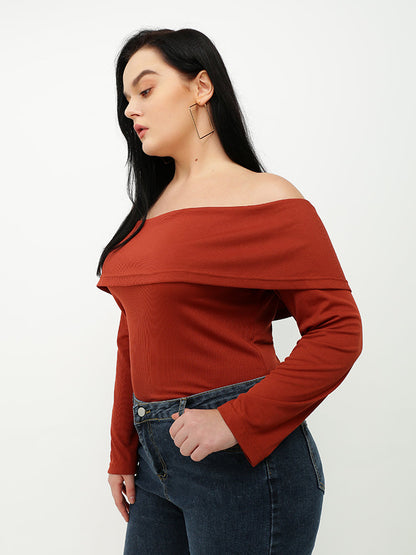 Off Shoulder Long Sleeved T-shirt