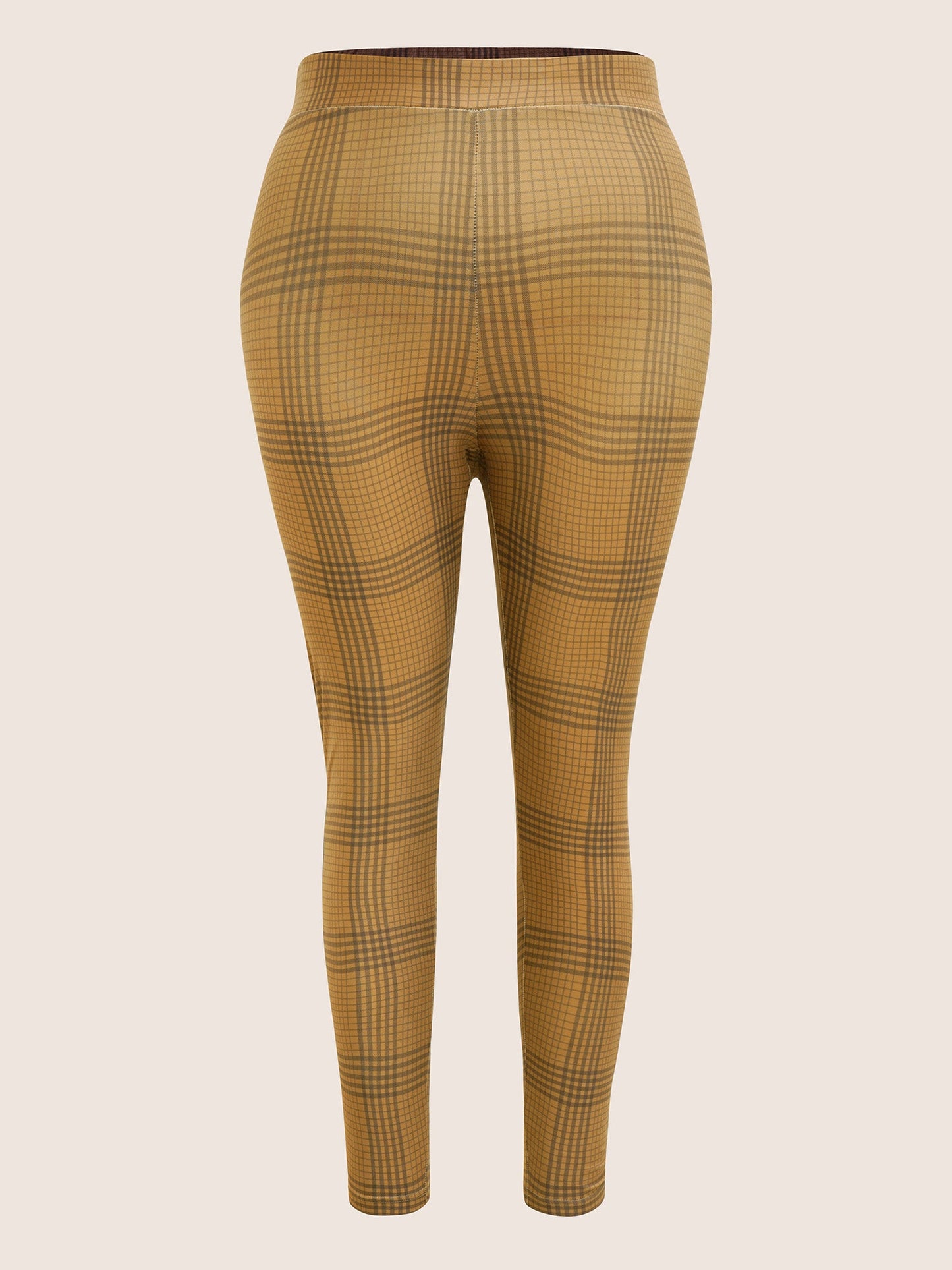 Plaid Elastic Waist High Rise Skinny Leggings