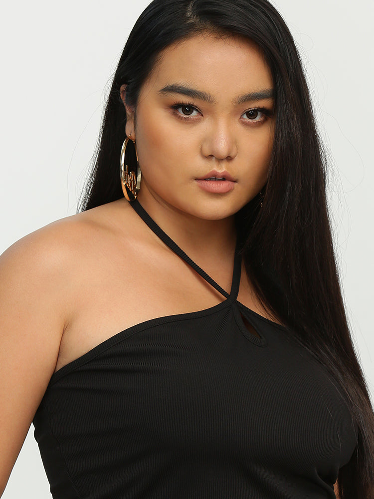 Keyhole Halter Neck Crop Top