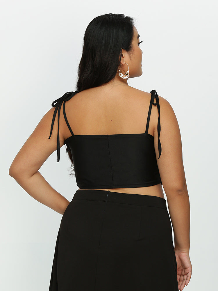 Knotted Shoulder Crop Top