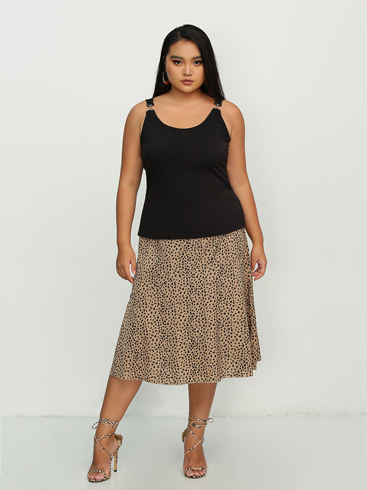 Buckle Shoulder Sleeveless Crop Top