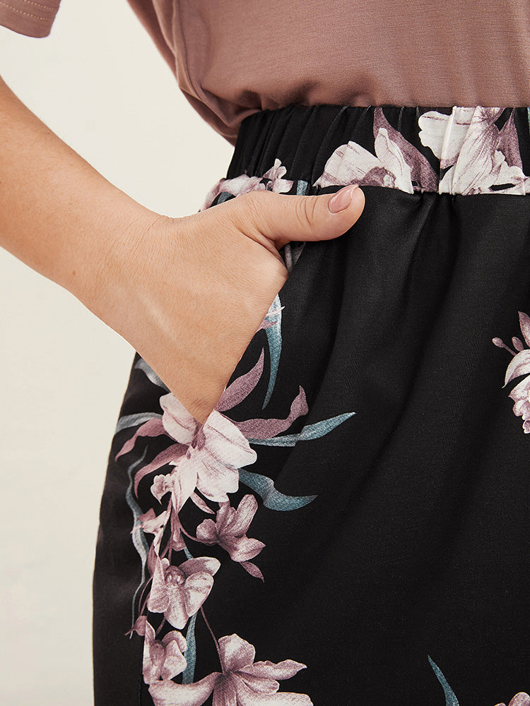 Floral Print Pocket Sleep Shorts