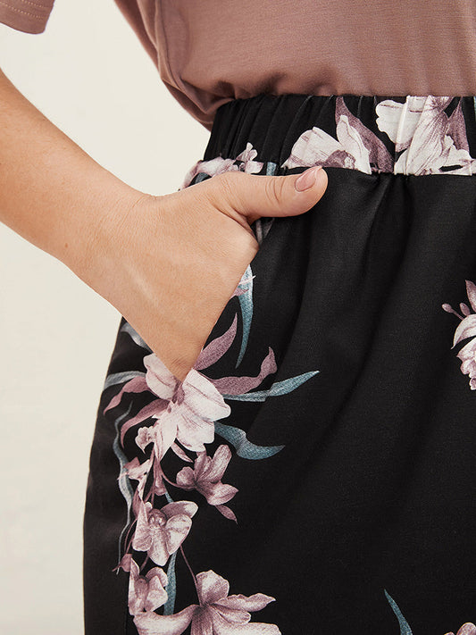 Floral Print Pocket Sleep Shorts