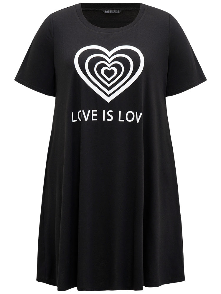 Supersoft Essentials Heart & Letter Pocket Crew Neck Dress
