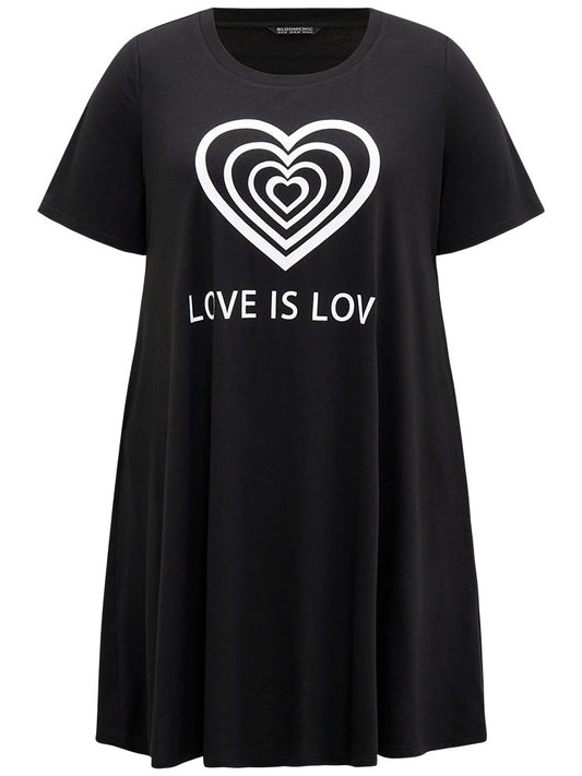 Supersoft Essentials Heart & Letter Pocket Crew Neck Dress