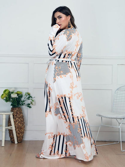 Printed Wrap Holiday Maxi Dress