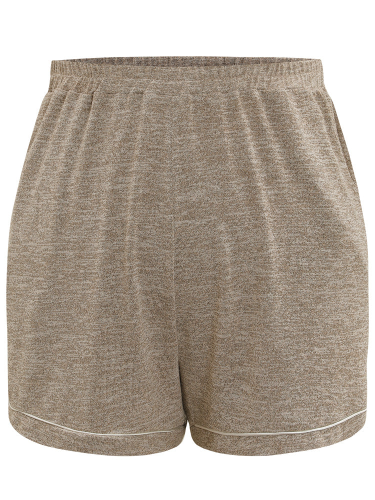 Contrast Seam Detail High Rise Sleep Shorts