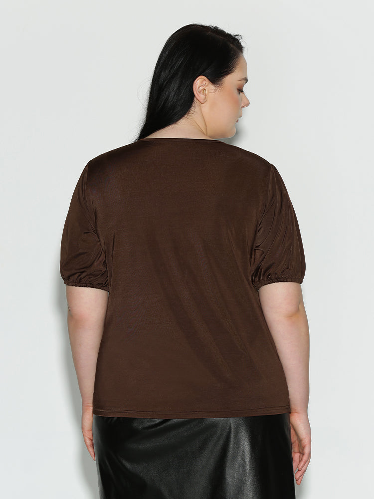 Notch Short Sleeve Top
