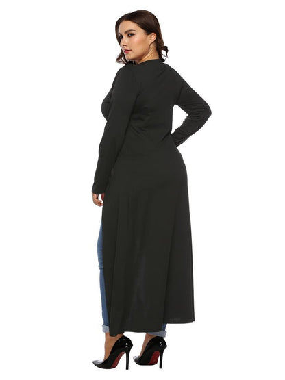 Split V-neck Button Up Maxi Dress